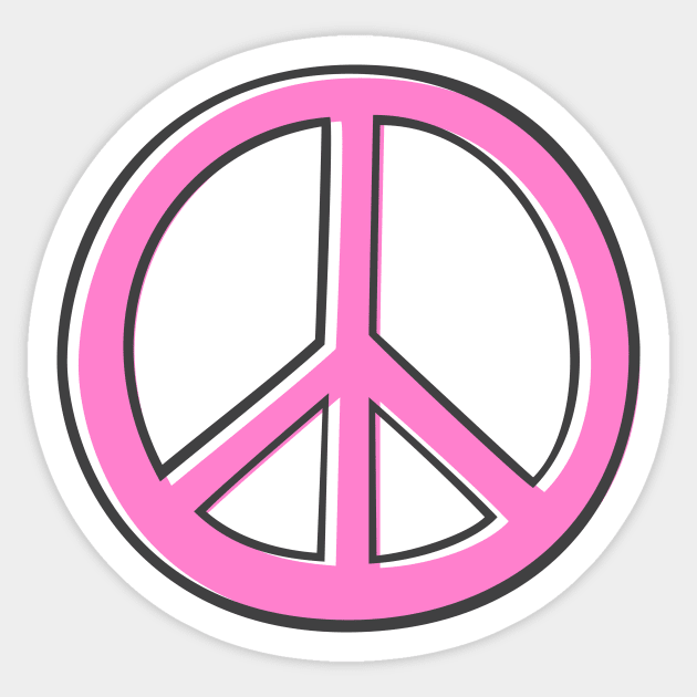 Pink peace symbol Sticker by Mhea